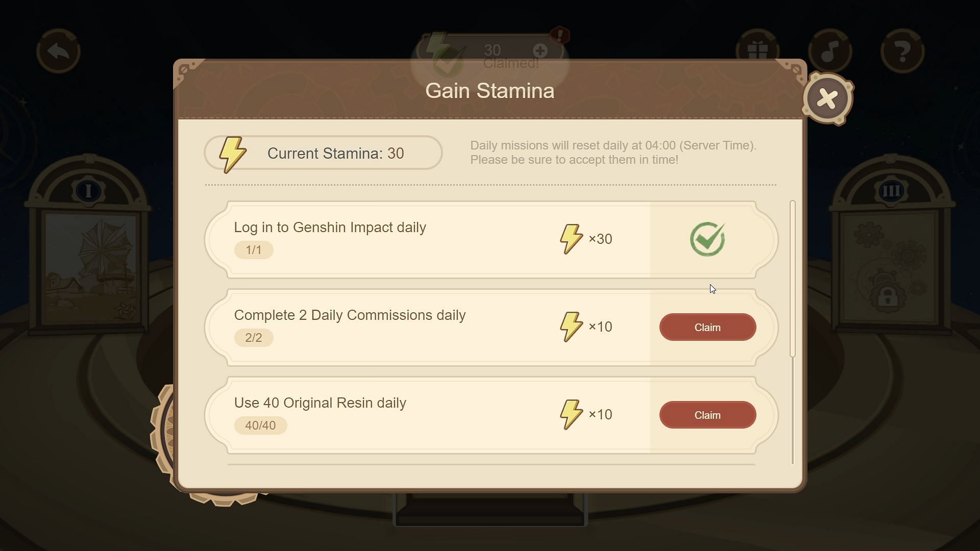 Obtain Stamina to unlock the landscape (Image via HoYoverse)